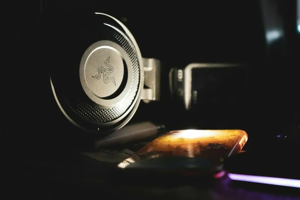 black and silver sony headphones