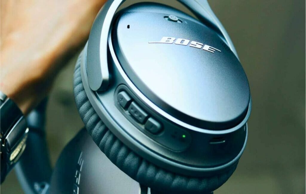 Bose headphone button close up