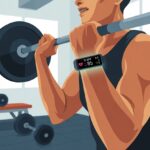 How to use a fitness tracker for weightlifting: Because Your Biceps Deserve More Data A person lifting a barbell in a gym while wearing a fitness tracker on their wrist.