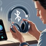 Why do my Bluetooth headphones not skip tracks? Tech tantrums and other musical mysteries A person holding Bluetooth headphones and looking puzzled at a music player showing playback controls, with wireless signals and technical icons around.