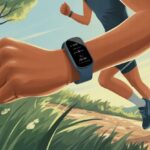 How to use a fitness tracker for running: Outsmarting Your Couch, One Step at a Time A person running on a trail outdoors wearing a fitness tracker on their wrist.