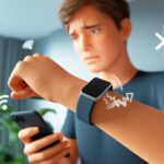 Why does my fitness tracker keep losing connection? Blame Your Couch, Not the Bluetooth A person holding a smartphone and a fitness tracker wristband, looking frustrated with broken wireless signal icons floating nearby.