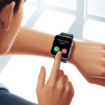 How to answer calls on a smartwatch and look cooler than secret agents A close-up of a hand about to answer a call on a smartwatch worn on the wrist.