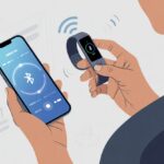 How to sync a fitness tracker with your phone: Because Even Gadgets Need Friends A person holding a fitness tracker and a smartphone close together, showing the devices syncing wirelessly.