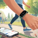 How to Use a Fitness Tracker for Walking: Steps, Stats, and Outrunning Your Couch A person walking on a park path wearing a fitness tracker on their wrist, with a smartphone showing walking stats nearby.