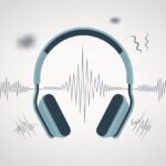 Why do my Bluetooth headphones sound tinny? Common Culprits and How to Stop the Squeak Close-up of Bluetooth headphones emitting thin, jagged sound waves with subtle visual cues indicating distorted or poor audio quality.