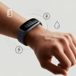 Why does my fitness tracker keep turning off? Troubleshooting Your Gadget’s Sudden Naps A close-up of a wrist wearing a fitness tracker with a dimmed screen and icons representing battery, Bluetooth, and moisture issues around it.