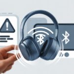 Bluetooth Headphones Error Code 504 Solution: Because Your Music Deserves Fewer Drama Queens A pair of Bluetooth headphones with a hand adjusting them, surrounded by Bluetooth and connectivity icons, and a warning symbol indicating a technical issue.